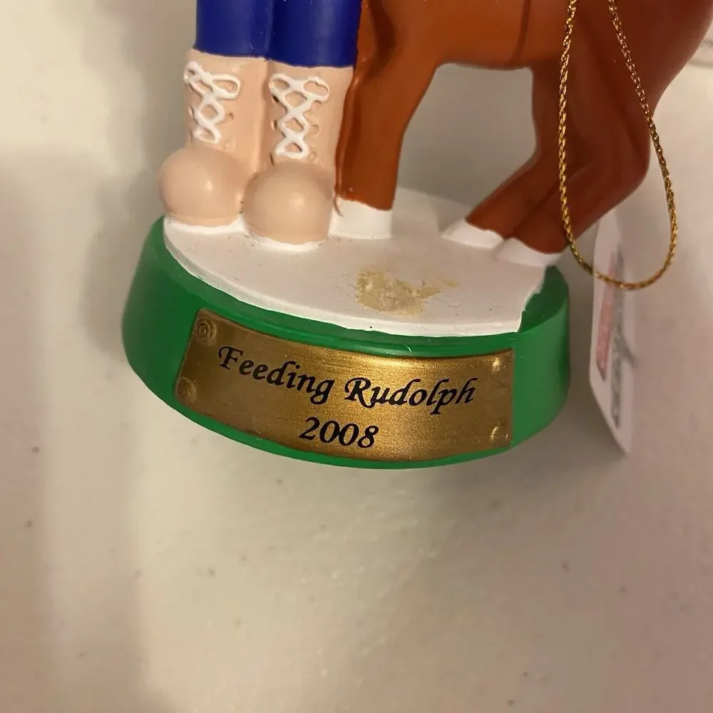 2008 Santa’s Life Collection By Ornament Central Feeding Rudolph Christmas Theme